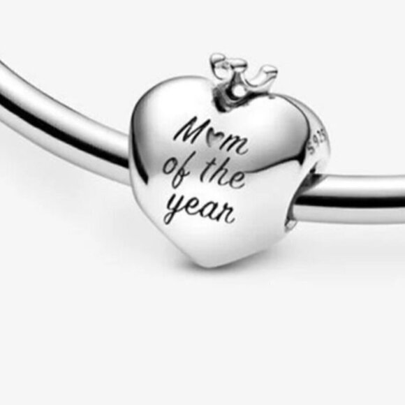 Sterling Silver Mom of the Year Heart Charm - Picture 2 of 4